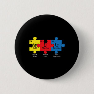 Puzzle Piece Chemical Elements Cool Autism Awarene Button