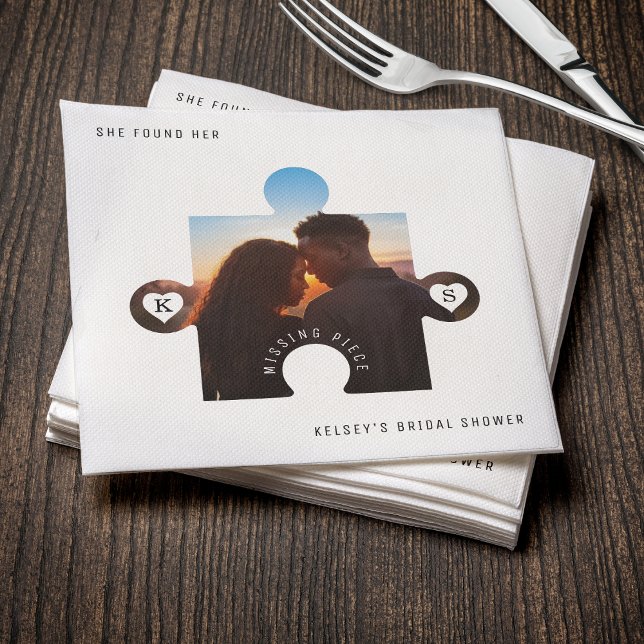 Puzzle Piece Photo Bridal Shower Napkins (Puzzle Piece Photo Bridal Shower Napkins
)