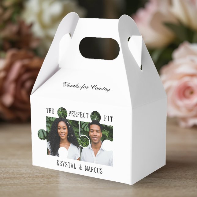 Puzzle Piece Photo Perfect Fit Wedding Favor Boxes (Creator Uploaded)