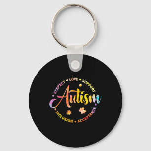 Puzzle Piece Playing Tennis Autism Awareness Sport Keychain