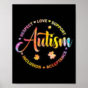 Puzzle Piece Playing Tennis Autism Awareness Sport Poster