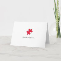 Puzzle piece valentines day card