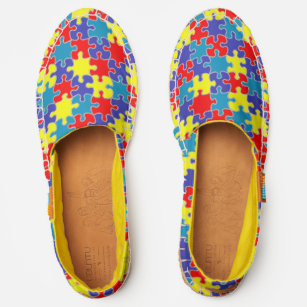 [Puzzle Pieces] Autism Awareness Blue Yellow Red Espadrilles
