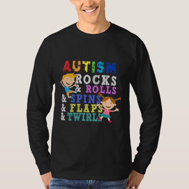 Puzzle Pieces Autism Rocks Autism Kid T-Shirt (Front)