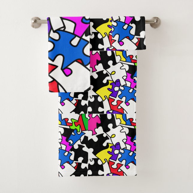 Puzzle Pieces Bath Towel Set (Insitu)
