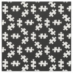 Puzzle Pieces Black and White Fabric