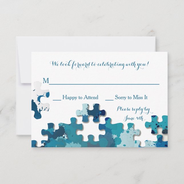 Puzzle Pieces Blue Response Card (Front)