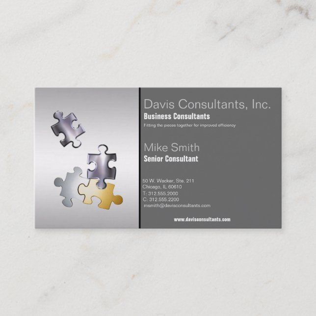 puzzle pieces business card (Front)