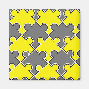Puzzle pieces color of the year 2021 illuminating magnet