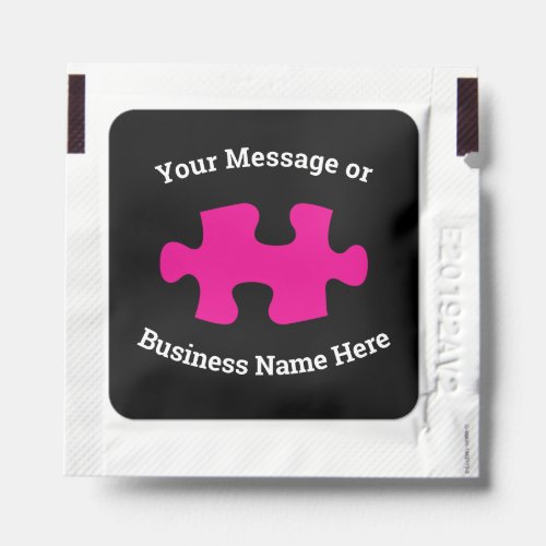 Puzzle Pieces Colorful Business Name Logo Message Hand Sanitizer Packet