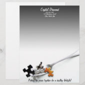 Puzzle Pieces & Fork (Front/Back)