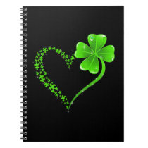 Puzzle Pieces Heart Shamrock Autism Awareness Happ Notebook