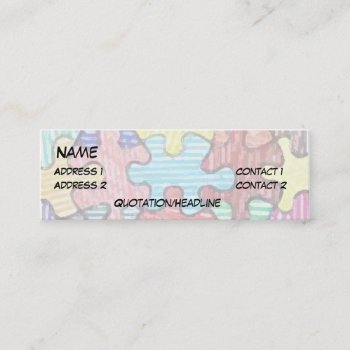 Puzzle Pieces Mini Business Card by akiliking at Zazzle
