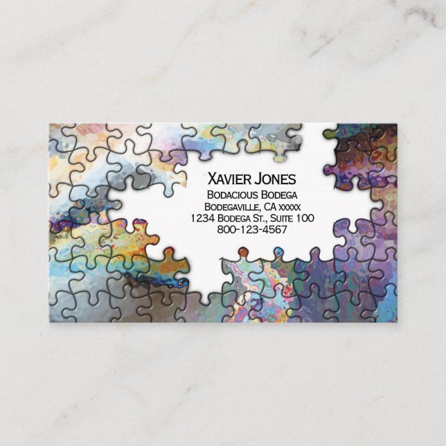 Puzzle pieces personalized business card (Front)