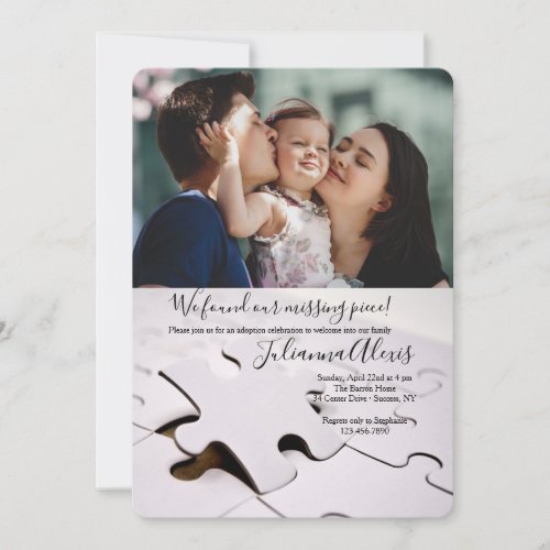 Puzzle Pieces Photo Invitation