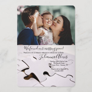 Puzzle Pieces Photo Invitation