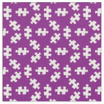 Puzzle Pieces Purple and White Fabric