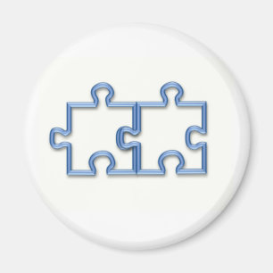 Puzzle Pieces Round Magnet