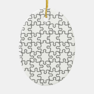 Puzzle Pieces Template (Add Background Color) Ceramic Ornament