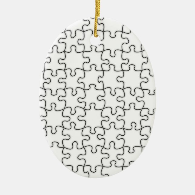 Puzzle Pieces Template (Add Background Color) Ceramic Ornament (Front)
