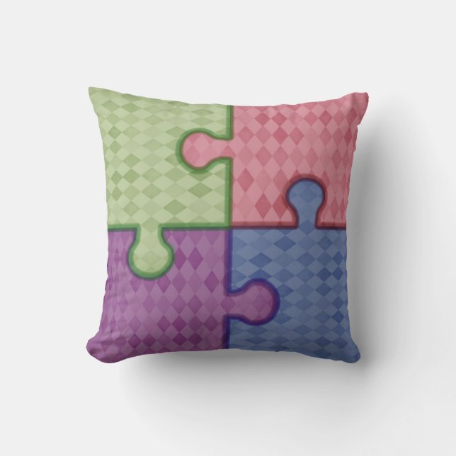 PuZzLe PiEcEs Throw Pillow (Front)