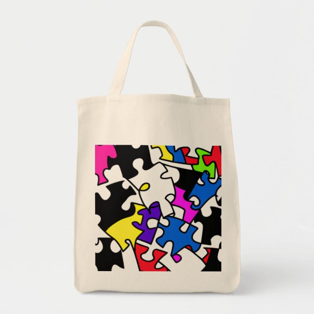 Puzzle PIeces Tote Bag (Front)