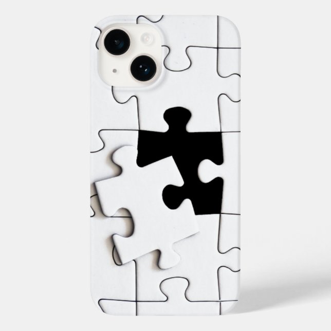 Puzzle pieces whimsical fun black and white  Case-Mate iPhone case (Back)