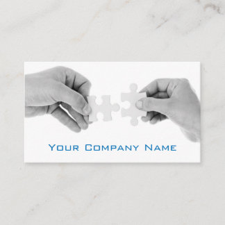 Puzzle Pieces with Hands Photo - Business Card