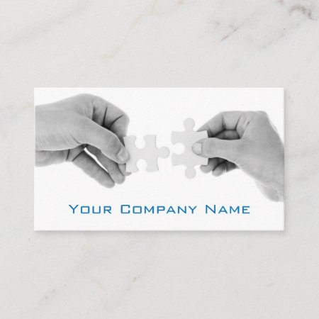 Puzzle Pieces With Hands Photo - Business Card