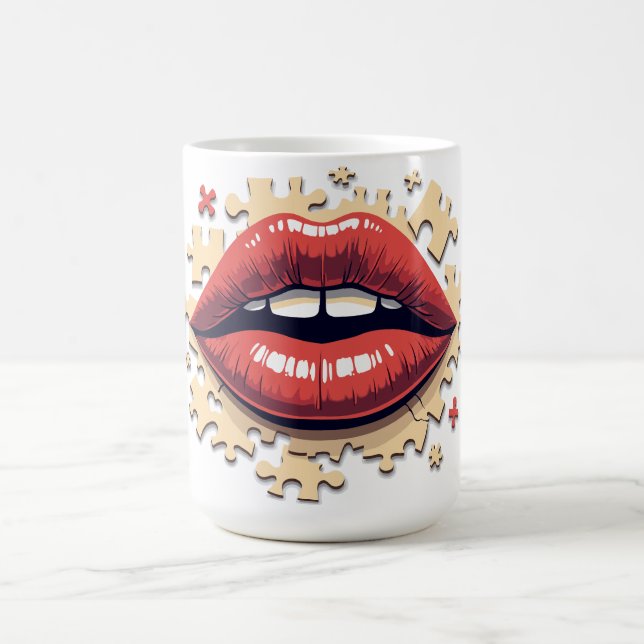 Puzzle Pop Lips Coffee Mug (Center)
