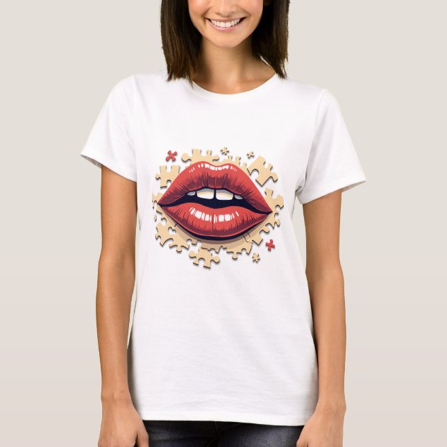 Puzzle Pop Lips T-Shirt (Front)