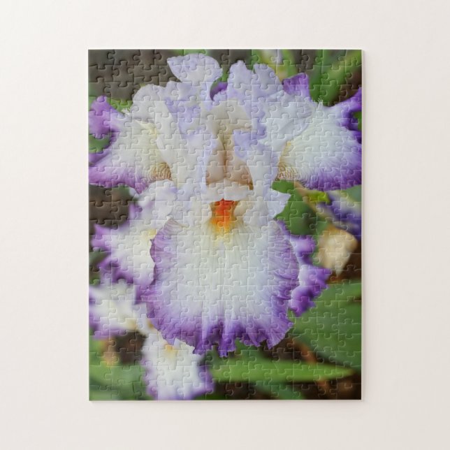 puzzle - Purple Edged White Orchid (Vertical)