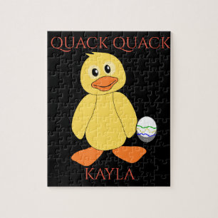 Puzzle"Quack Quack with duck & egg. Child's name. Jigsaw Puzzle