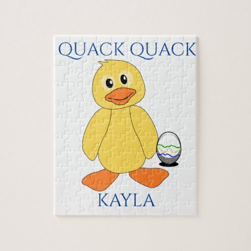 PuzzleQuack Quack with duck  egg Childs name Jigsaw Puzzle