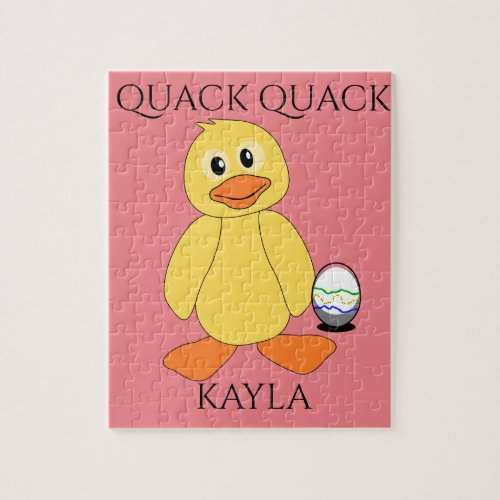 PuzzleQuack Quack with duck  egg Childs name Jigsaw Puzzle