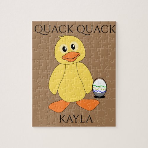 PuzzleQuack Quack with duck  egg Childs name Jigsaw Puzzle