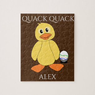 Puzzle"Quack Quack with duck & egg. Child's name. Jigsaw Puzzle
