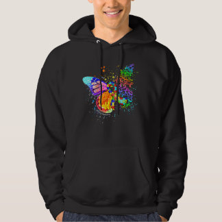 Puzzle Ribbon Autism Awareness Dripping Butterfly Hoodie