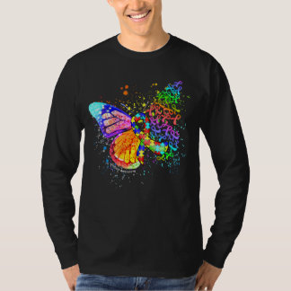 Puzzle Ribbon Autism Awareness Dripping Butterfly T-Shirt