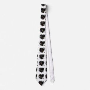 Puzzle Ribbon Grunge Heart Neck Tie