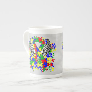 Puzzle Ribbon With Wings Bone China Mug