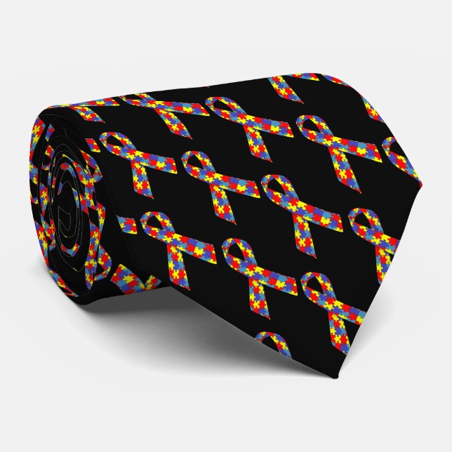 Puzzle Ribbons Neck Tie (Rolled)