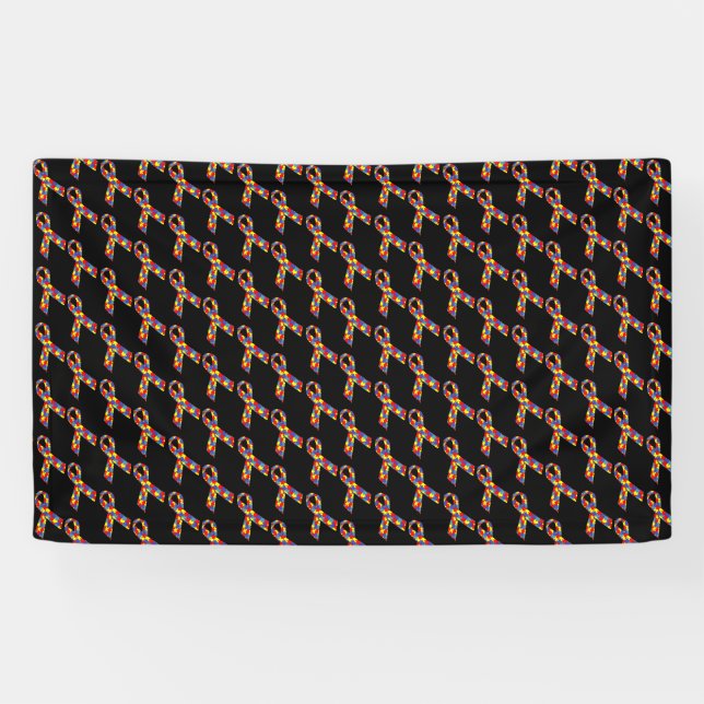 Puzzle Ribbons Tiled Pattern Banner (Horizontal)