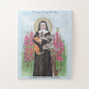 PUZZLE Saint Gertrude Patron St. of Cats Add Text