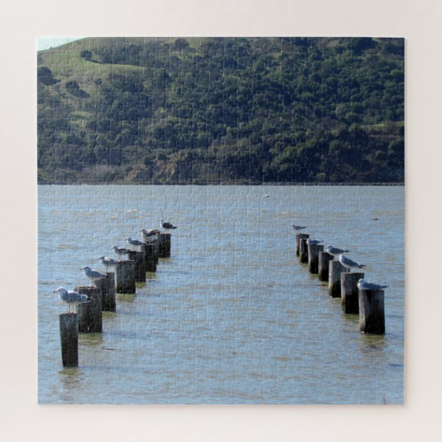 Puzzle - Seagulls on Pilings (Vertical)
