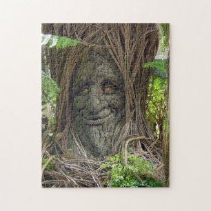 Puzzle, smiling tree jigsaw puzzle