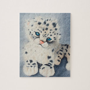 Puzzle Snow Leopard Cute Big Cat Puzzle For Kids