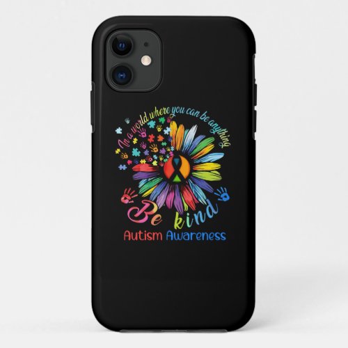 Puzzle Sunflower Be Kind Autism Awareness Support iPhone 11 Case