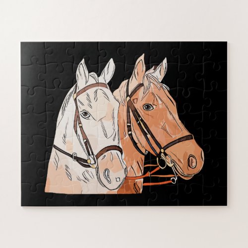 Puzzle Two Horses Equestrian Art Gift