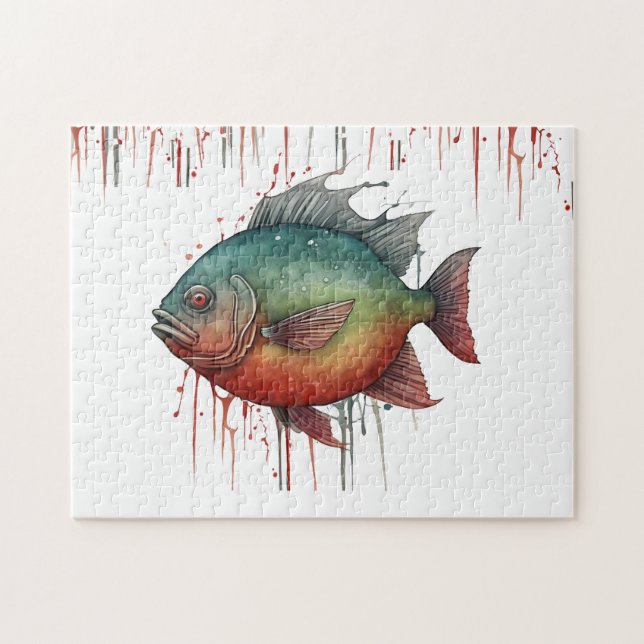 Puzzle - Watercolor Series: Piranha (Horizontal)